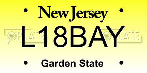 L18BAY New Jersey License Plate