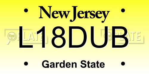L18DUB New Jersey License Plate