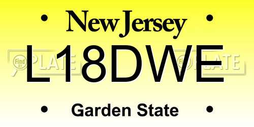 L18DWE New Jersey License Plate