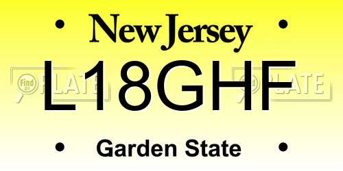 L18GHF New Jersey License Plate