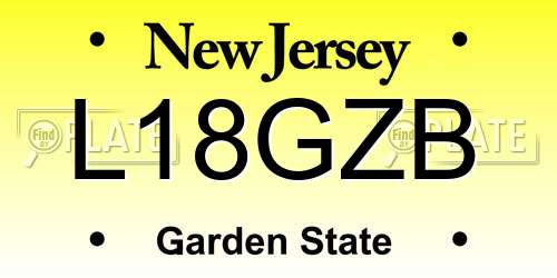 L18GZB New Jersey License Plate
