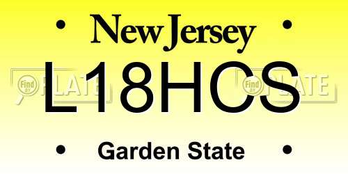 L18HCS New Jersey License Plate