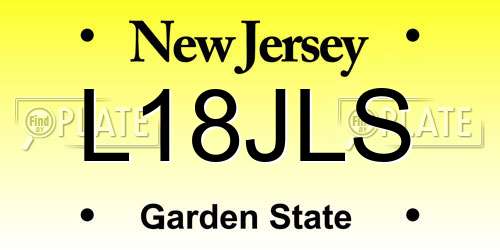 L18JLS New Jersey License Plate