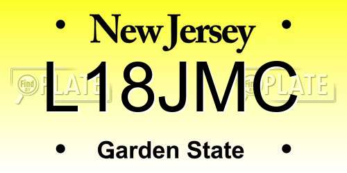 L18JMC New Jersey License Plate