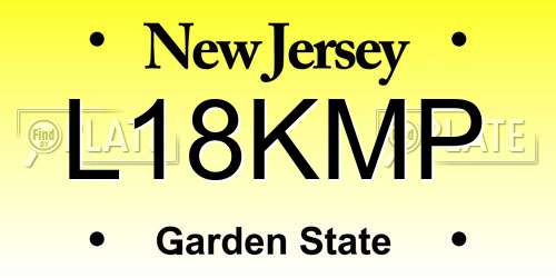 L18KMP New Jersey License Plate