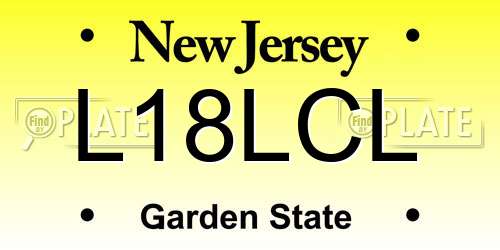 L18LCL New Jersey License Plate