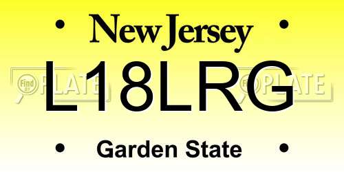 L18LRG New Jersey License Plate