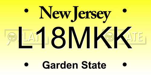 L18MKK New Jersey License Plate