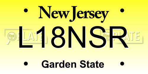 L18NSR New Jersey License Plate