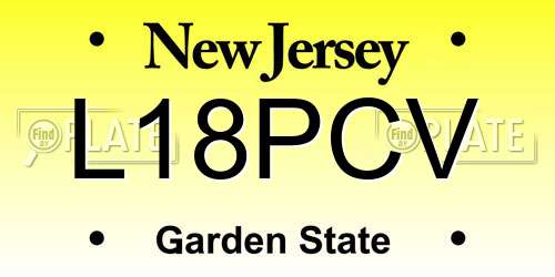 L18PCV New Jersey License Plate
