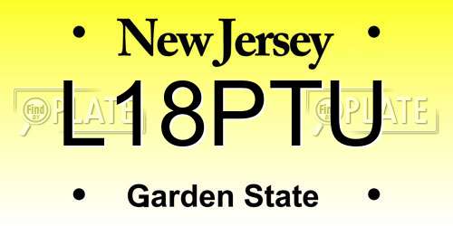 L18PTU New Jersey License Plate