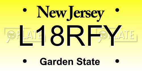 L18RFY New Jersey License Plate