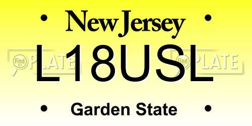 L18USL New Jersey License Plate