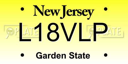 L18VLP New Jersey License Plate