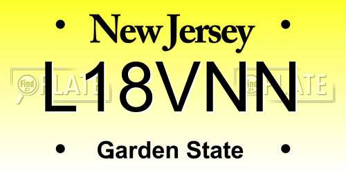 L18VNN New Jersey License Plate