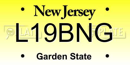 L19BNG New Jersey License Plate
