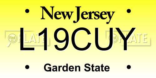 L19CUY New Jersey License Plate
