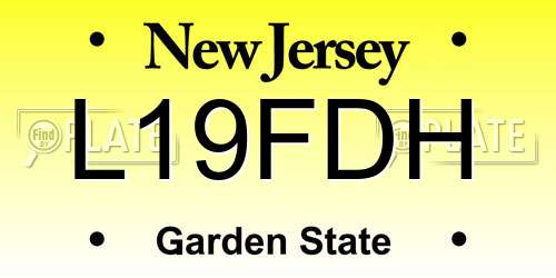 L19FDH New Jersey License Plate