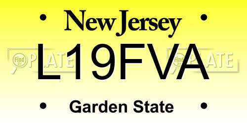L19FVA New Jersey License Plate