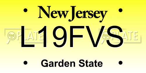 L19FVS New Jersey License Plate