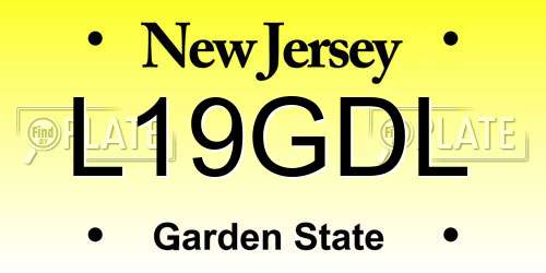 L19GDL New Jersey License Plate