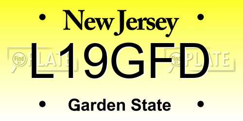 L19GFD New Jersey License Plate