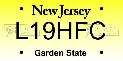 L19HFC New Jersey License Plate