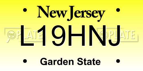 L19HNJ New Jersey License Plate