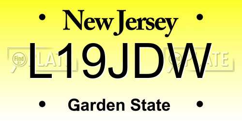 L19JDW New Jersey License Plate