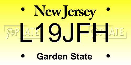 L19JFH New Jersey License Plate
