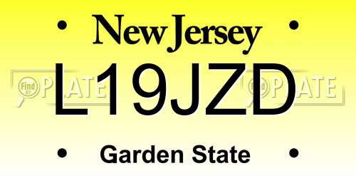 L19JZD New Jersey License Plate
