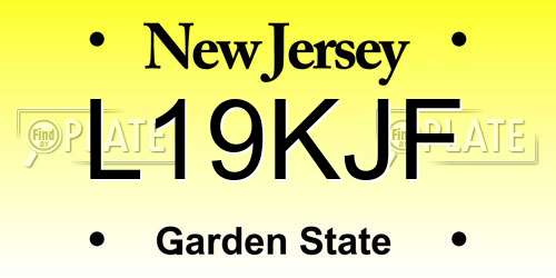 L19KJF New Jersey License Plate