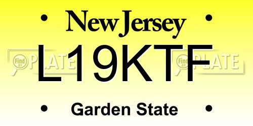 L19KTF New Jersey License Plate