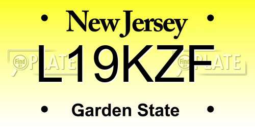 L19KZF New Jersey License Plate