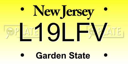 L19LFV New Jersey License Plate