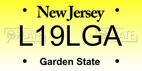 L19LGA New Jersey License Plate