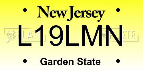 L19LMN New Jersey License Plate