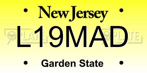 L19MAD New Jersey License Plate