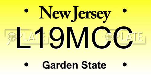 L19MCC New Jersey License Plate