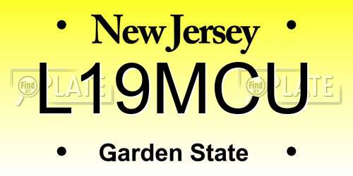 L19MCU New Jersey License Plate