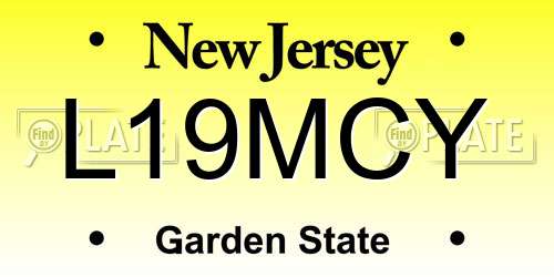 L19MCY New Jersey License Plate