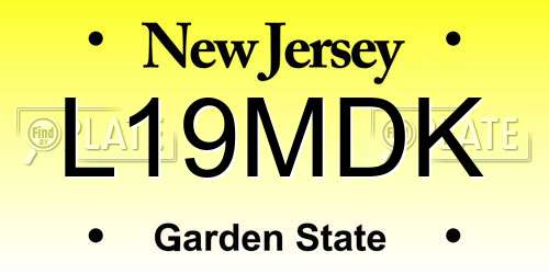L19MDK New Jersey License Plate