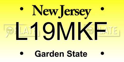 L19MKF New Jersey License Plate