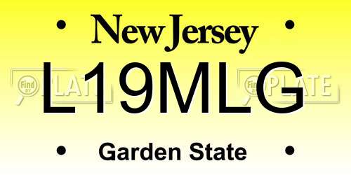 L19MLG New Jersey License Plate