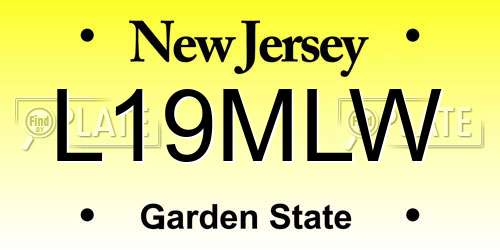 L19MLW New Jersey License Plate