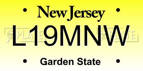 L19MNW New Jersey License Plate