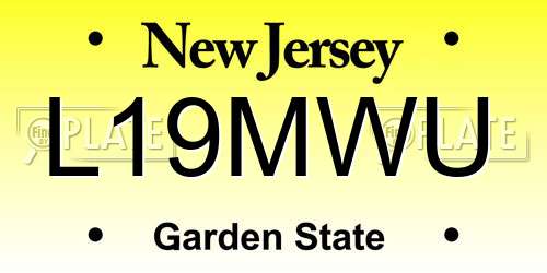 L19MWU New Jersey License Plate