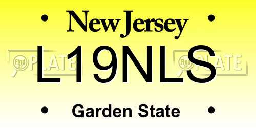 L19NLS New Jersey License Plate