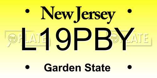 L19PBY New Jersey License Plate