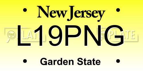 L19PNG New Jersey License Plate